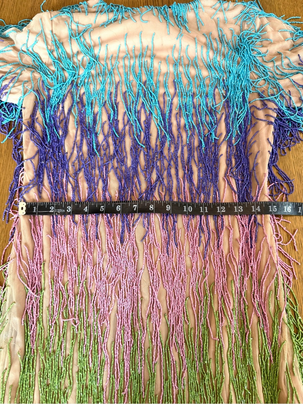 Nasty Gal Rainbow Fringe Tassel Mini Shift Dress Multicolor Size 8 NWT - Picture 4 of 16